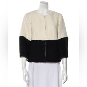 Alice+Olivia Black and White colorblock Wool blend Women's Jacket, S